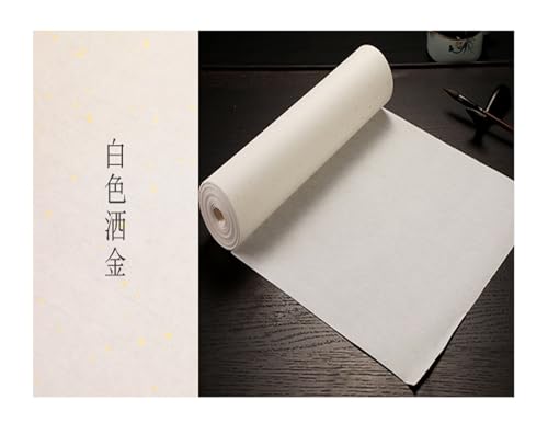 Aqxyxsw Buntes, rollendes Xuan-Papier, chinesische Kalligraphie, Malpapier, halbreifes Xuan-Papier, das Gold bestreut lingli(A,0.7x100m) von Aqxyxsw