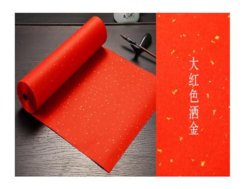 Aqxyxsw Buntes, rollendes Xuan-Papier, chinesische Kalligraphie, Malpapier, halbreifes Xuan-Papier, das Gold bestreut lingli(C,0.5x50m) von Aqxyxsw