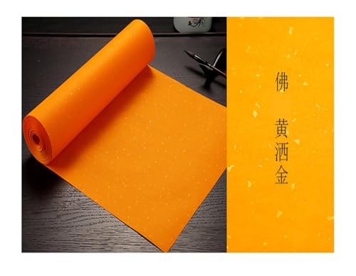 Aqxyxsw Buntes, rollendes Xuan-Papier, chinesische Kalligraphie, Malpapier, halbreifes Xuan-Papier, das Gold bestreut lingli(D,0.5x50m) von Aqxyxsw