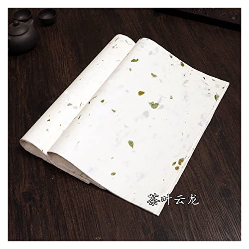 Aqxyxsw Halbreifes Reispapier Handgemachte Blumenpflanzen Langfaser Yunlong Xuan Papier Kalligraphiepinsel Schreiben Malpapier Schreibwaren lingli(A,34 x 138cm) von Aqxyxsw