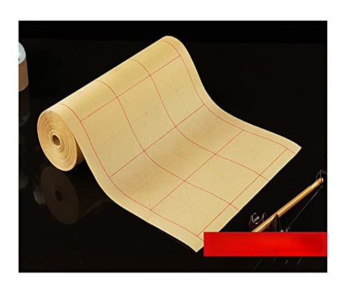 Aqxyxsw Langrollendes Bambuspapier, chinesische Kalligraphie, Xuan-Papier mit Reisgittern, halbreifes Reispapier for Kalligraphie, Reispapier lingli(A,0.35x100m 10cm grid) von Aqxyxsw