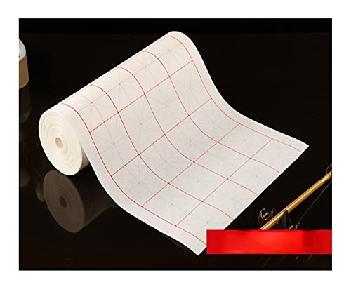 Aqxyxsw Langrollendes Bambuspapier, chinesische Kalligraphie, Xuan-Papier mit Reisgittern, halbreifes Reispapier for Kalligraphie, Reispapier lingli(B,0.35x100m 7.5cm grid) von Aqxyxsw