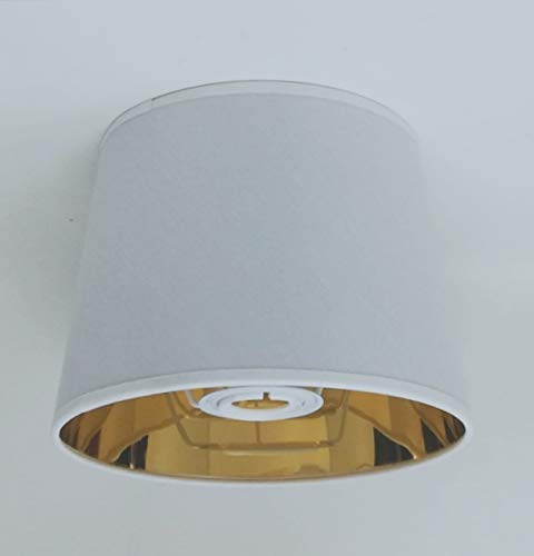 20 cm Weißer Stoff Lampenschirm mit Goldfutter, Für Tischlampe, Von Hand Gefertigt von ArG Lighting