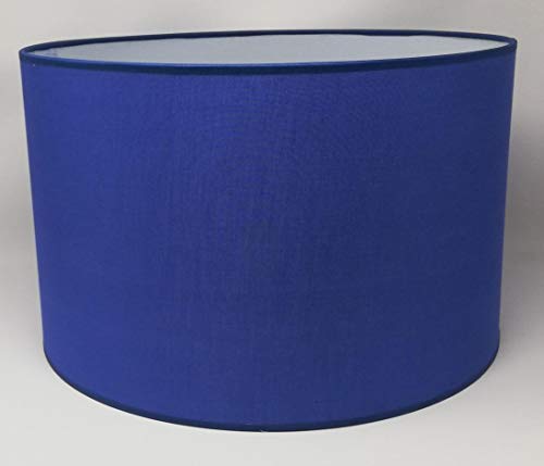 Zylinder Lampenschirm Baumwolle Stoff handgefertigt für Deckenleuchte, Tischleuchte, Stehlampe (Blau, 40 cm Durchmesser 30 cm Höhe) von ArG Lighting