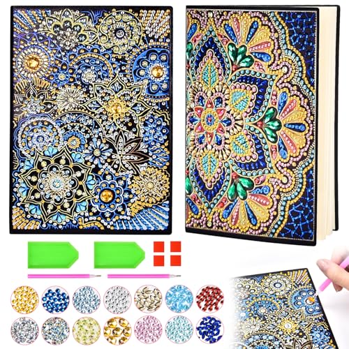 Aragallant Basteln Mädchen 7 8 9 10 Jahre, Mandala Diamond Painting A5 Notizbuch, Geschenke für Mädchen ab 6 Jahre, Kreative Spielzeug Tagebuch Geburtstagsgeschenk für Kinder (Flower) von Aragallant