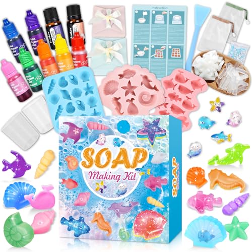 Aragallant Kits DIY Seife Selber Machen Set, Seifenherstellung Machen Kinder, STEM Wissenschaftssets, Make Your Own Soap Kreative, Seifen Silikonform Handwerk Geschenk für Mädchen von Aragallant