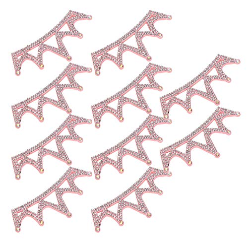 10 Stück Niedliche Glasaufnäher in Kronenform für die Dekoration von Damenbekleidung, Geeignet für Partys und Als (10 x 3,7 cm große rosa Dreieckskrone) von Aramox