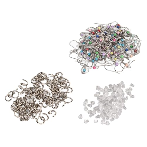 300pcs Stilvolle Gemischte Farben Edelstahl -Ohrring -Haken Kit mit Sprungringen Ohrringrücken für DIY -Ohrring -Herstellung, Ideal für Schmuckliebhaber und Handwerker von Aramox