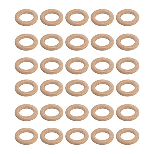 30pcs Holzringe Unvollendete Robuste Buche Easy Färbenmakrame Ringe für -Handwerksdekoration, Perfektes für Handwerker (4cm) (5cm) von Aramox