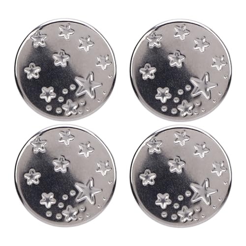 Aramox Jean Buttons, 50 Sets Button Pins für Lose Jeans, Edelstahl Silberfarbe 17mm Sterne Muster Ersatz Nieten Aramox Jean Buttons, 50 Sets Button Pins für Lose Jeans, Edelstahl Silberfarbe 17mm Sterne Muster Ersatz Nieten von Aramox