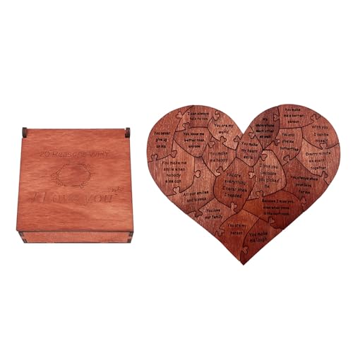 Herzpuzzle aus Holz, Herzförmige Valentinstag-Puzzles für Heiratsanträge, Verlobungen, Hochzeiten, Jubiläen von Aramox