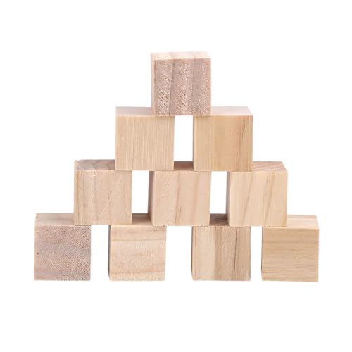 Holzklötze Zum Basteln, Quadratische Holzwürfel für Selbstgemachtes Spielzeug mit Holzmaserung, Sicher und Langlebig, Geeignet für Heimdekoration, Bequeme Bastelmaterialien (10mm von Aramox