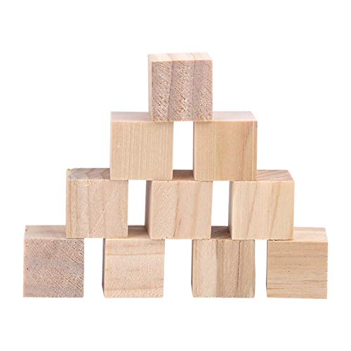 Holzklötze Zum Basteln, Quadratische Holzwürfel für Selbstgemachtes Spielzeug mit Holzmaserung, Sicher und Langlebig, Geeignet für Heimdekoration, Bequeme Bastelmaterialien (20mm von Aramox