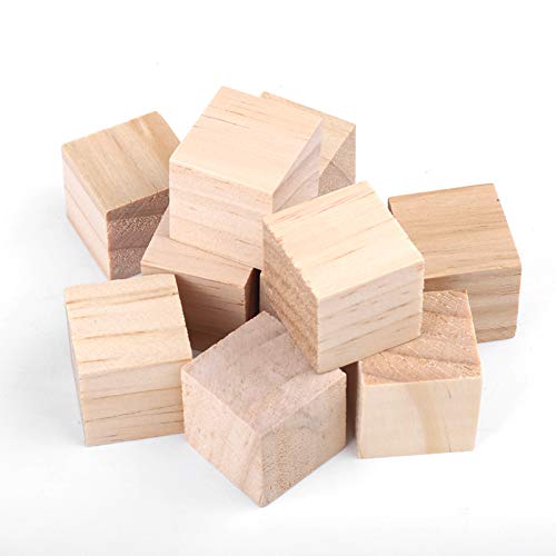 Holzklötze Zum Basteln, Quadratische Holzwürfel für Selbstgemachtes Spielzeug mit Holzmaserung, Sicher und Langlebig, Geeignet für Heimdekoration, Bequeme Bastelmaterialien (25mm von Aramox