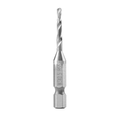 M3 HSS Hohe Härte Hex Shank-Bohrer und Tap-Taper-Bits für Weiche Metalle und Aluminiumplatten, Selbstzentrierender Punkt, Einstufige Verarbeitung für eine Verbesserte Effizienz, Ideal Eisen-, Bohr- M3 HSS Hohe Härte Hex Shank-Bohrer und Tap-Taper-Bits für Weiche Metalle und Aluminiumplatten, Selbstzentrierender Punkt, Einstufige Verarbeitung für eine Verbesserte Effizienz, Ideal Eisen-, Bohr- von Aramox