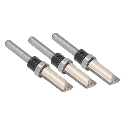 Tungsten Steel, Double Flute Straight Router Bit Set, 3 Pcs, mit 1/4 x 1/2 x 1 Zoll, für Holzbearbeitung von Aramox