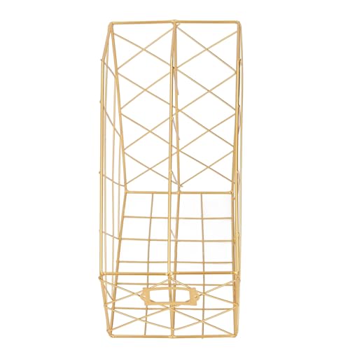 Zeitschriftenhalter, stehsammler 2 Fächer, Platzsparender Zeitschriftensammler Metall Buchstütze für Dokumentenordner 16 x 24 x 29 cm (2 Fächer Gold) von Aramox