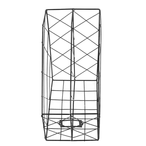 Zeitschriftenhalter, stehsammler 2 Fächer, Platzsparender Zeitschriftensammler Metall Buchstütze für Dokumentenordner 16 x 24 x 29 cm (2 Fächer Schwarz) von Aramox