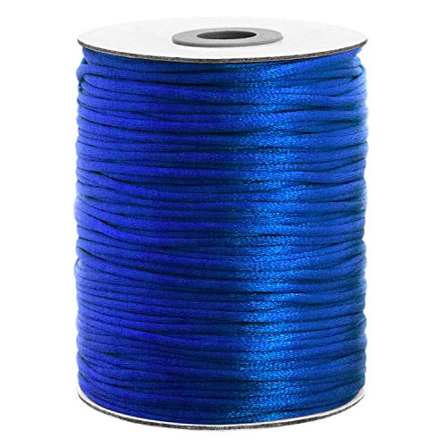 Satinkordel 100 Meter 2mm dick Große Spule Vielseitig einsetzbar Blau von Aranato