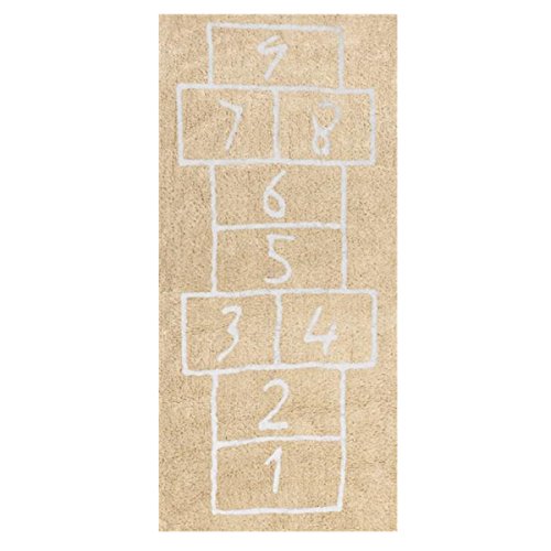 Aratextil PATA Coja Kinder Teppich, Baumwolle, Beige, 90 x 200 cm von Aratextil