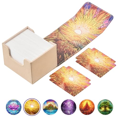 Arcane Fortress MTG Deck Box – Commander Deck Box für 120 Karten mit Kunstinnenseite – Leder-Trennwände, Nano-Faser außen, Magnetverschluss – perfekt für Magic: The Gathering, TCG – Weiß von Arcane Fortress