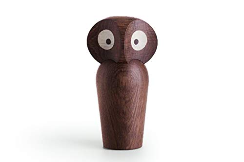 Architectmade Owl Eule Holzfigur klein geräuchert von Architectmade