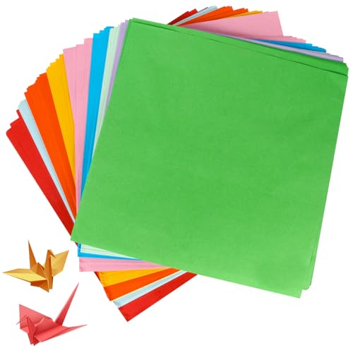 100 Blatt Origami Papier 10 intensiven Farben Tonpapier 20 x 20 cm Bastelpapier Doppelseitiges farbiges Buntes Papier Faltpapier Buntpapier Bastelpapier Set von Arcjunys