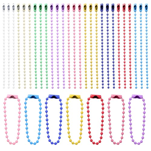 Arcjunys Bunte Kugelkette Edelstahl Ball Chain Kugelketten mit Verbindern Edelstahl Perlen Rollenkette für DIY Schmuckherstellung Tags Kette Schlüsselanhänger 100 Stück von Arcjunys