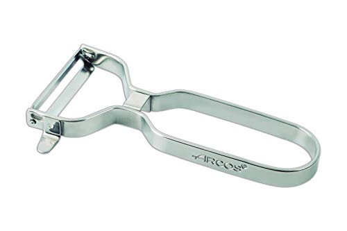 ARCOS Professional 130mm Edelstahl Chrom-Peeler zum Schälen von Obst und Gemüse. Küchenwerkzeug für feine Schnitte. Chef-Gadget mit ergonomischem Design. Farbe Silber von Arcos