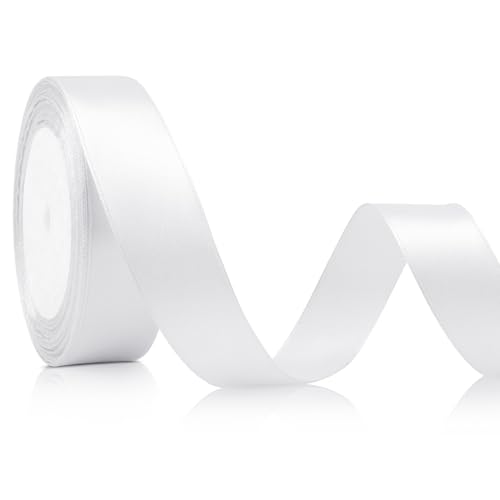 Band zum Verpacken von Geschenken, weißes Band, 2,5 cm x 22,7 m von Ardusnpe