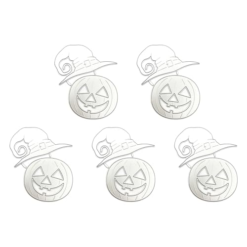 Arecobticy Stanzschablonen, 5 Stück/Set, Halloween-Metall-Stanzformen, gespenstische Schablonen für Scrapbooking, Fotopapier, Kartendekorationen von Arecobticy