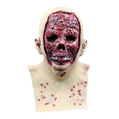 Arecobticy Yapailang Maske, Halloween-Kopfbedeckung, Horror-Latex-Maske, ekelhaftes faules Gesicht, Skelett, Totenkopf-Maske von Arecobticy