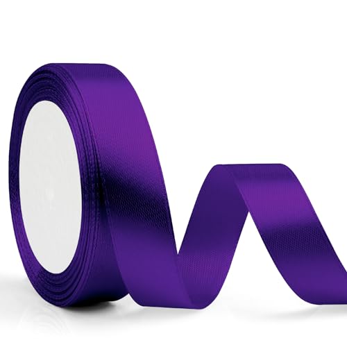 Violette Bänder, 2,2 cm, 22 m, violettes Band zum Verpacken von Geschenken, dunkelviolettes Band für Blumenstrauß, violette Satinbänder zum Basteln, violetter Ballon für Haarbänder für Frauen, von Aridantrp