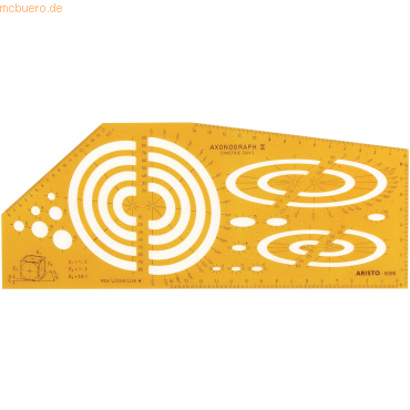 Aristo Schablone Axonograph II Dimetric Seitenverhältnis: 1:1:0,5 Elli von Aristo