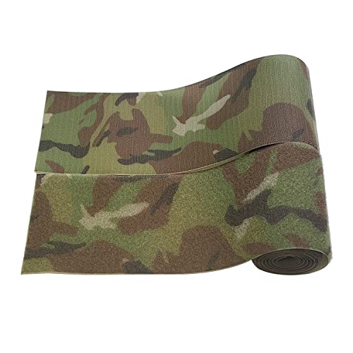 Arlent 10 cm breit, 1 m Länge, Multicam, Camouflage, genäht, mit Haken, Schnalle, für Outdoor-Kleidung, Rucksack, Basteln, Haken und Schnalle von Arlent