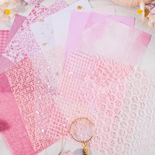 Arpaper Scrapbook Papier 45 Stück，Designpapier Bastelpapier Muster Scrapbook Journaling Scrapbooking Bullet Journal Zubehör Papier Junk Journal Scrap Book Stickerbuch Erwachsene Basteln(Light Dream 1 von Arpaper