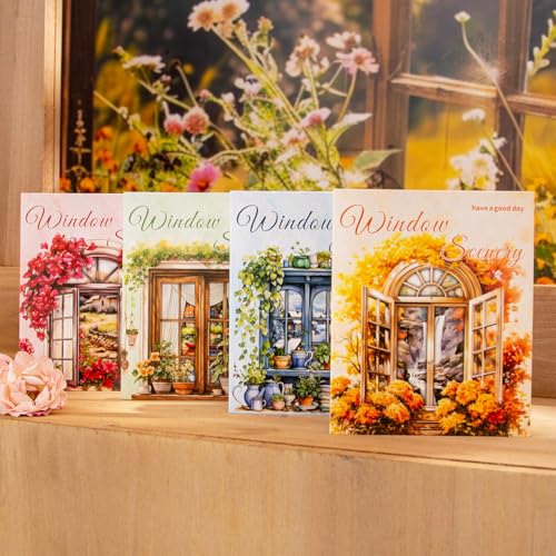 Arpaper Scrapbook Stickers 40 Stück Journaling Zubehör Fensterbank Aufkleber Ästhetische Dekoration für Scrapbooking, Album DIY（Four Seasons Window View） von Arpaper