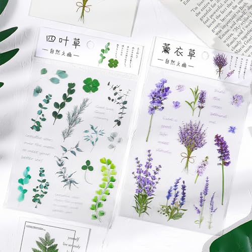 Scrapbooking Blumen Stickers Journaling Zubehör Aesthetic Sticker Aufkleber Fotoalbum Scrapbooking Bullet Journal Sticker Stickerbuch Erwachsene für Karten，DIY，Album von Arpaper