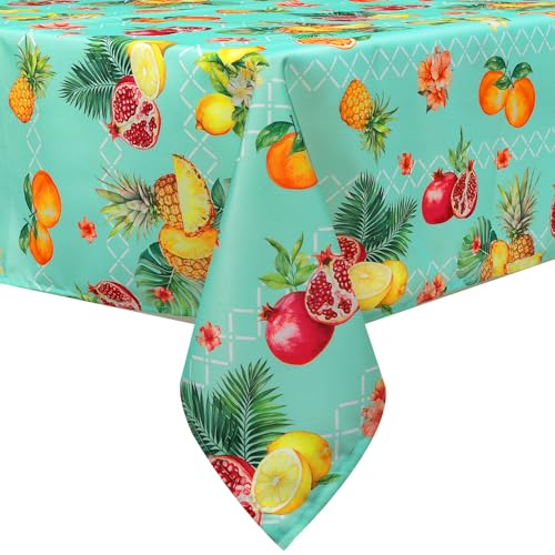 Arquiel Tischdecke Hawaiianische Früchte, Tischdecken Abwaschbar Rechteckige Tischtuch Ananas Zitrone Tischdeck Für Garten, Küche Essen Parteien Sommer (140X180Cm) von Arquiel