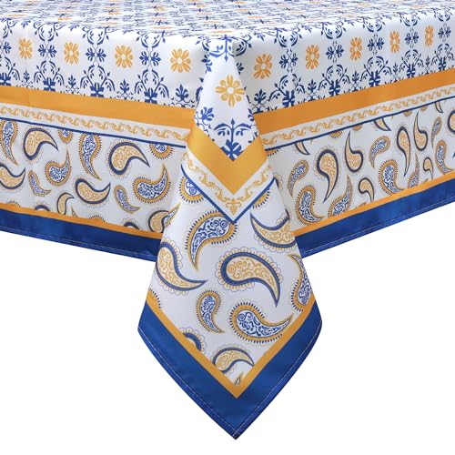 Arquiel Tischdecke Paisley Muster Blumen, Tischdecken Abwaschbar Rechteckige Tischtuch Boho Vintage Tischdeck Für Garten, Küche Essen Parteien Sommer (152X213Cm) von Arquiel