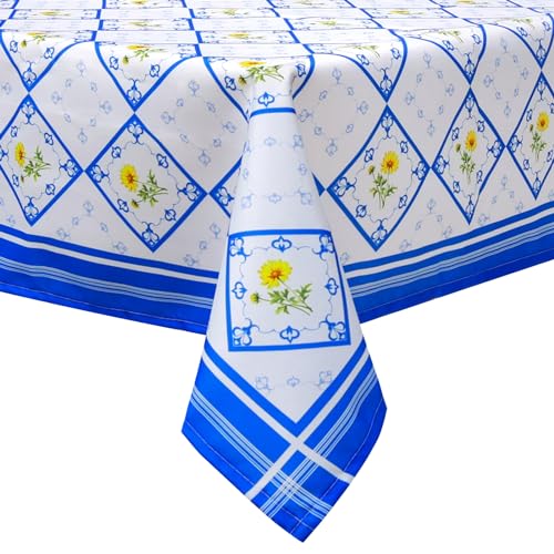 Arquiel Tischdecke Rechteckige Florale, Geometrie Wasserabweisend Tischdecken Tischtuch Deko, Polyester Tischdeck FüR Garten, Picknick KüChe Parteien FrüHling/Sommer (140 x 180 cm) von Arquiel