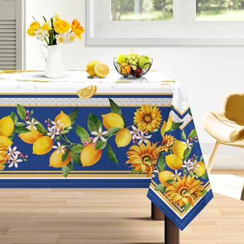 Arquiel Tischdecke Rechteckige Zitrone Sonnenblume, Tischtuch Wasserabweisend StrapazierfäHiges Aquarell, Abwischbar Tischdeck FüR Abendessen, KüChe, Hochzeit, Drinnen, FrüHling/Sommer(152 x 213 cm) Arquiel Tischdecke Rechteckige Zitrone Sonnenblume, Tischtuch Wasserabweisend StrapazierfäHiges Aquarell, Abwischbar Tischdeck FüR Abendessen, KüChe, Hochzeit, Drinnen, FrüHling/Sommer(152 x 213 cm) von Arquiel