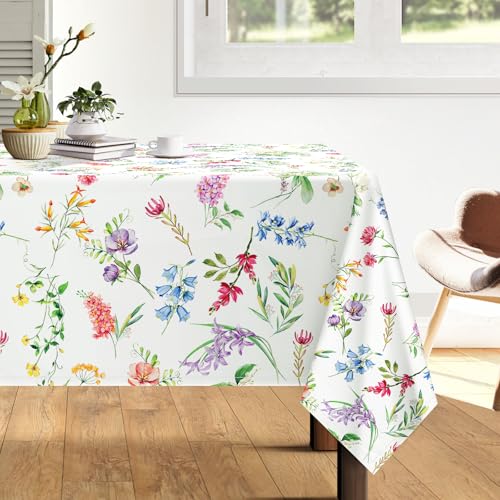 Arquiel Tischdecke Wildblumen, Tischdecken Abwaschbar Rechteckige Tischtuch Frühling Französisch Tischdeck für Haus Küche Esszimmer Party Dekoration(152 x 213 cm) von Arquiel