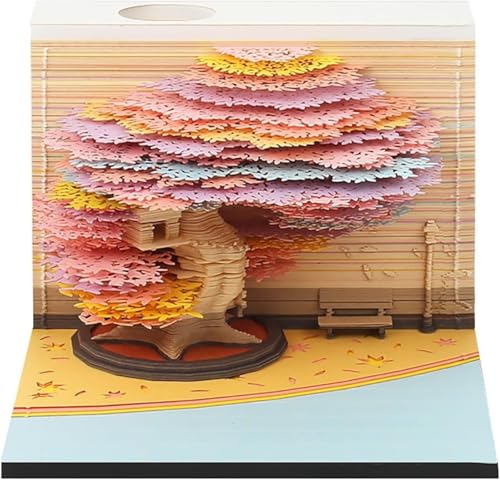 3D-Notizblock Vier Jahreszeiten Baum 240 Blatt Papierkunst Notizblock 3D antihaftbeschichtet Haftnotiz DIY-Papiernotizen kreatives dekoratives Geschenk(Summer) von ArrGo