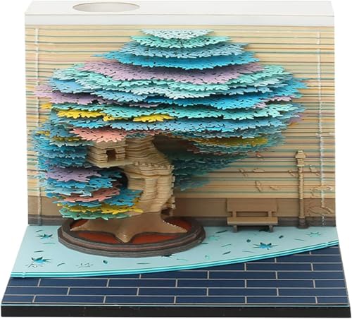 3D-Notizblock Vier Jahreszeiten Baum 240 Blatt Papierkunst Notizblock 3D antihaftbeschichtet Haftnotiz DIY-Papiernotizen kreatives dekoratives Geschenk(Winter) von ArrGo