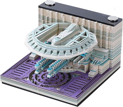 3D-Science-Fiction-Notizen ohne Klebrigkeit Skulptur zum Abreißen Skulptur 3D-Notizblock Papiermodell Schnitzkunst Geschenk für Schreibtischdekoration zu Hause oder im Büro von ArrGo