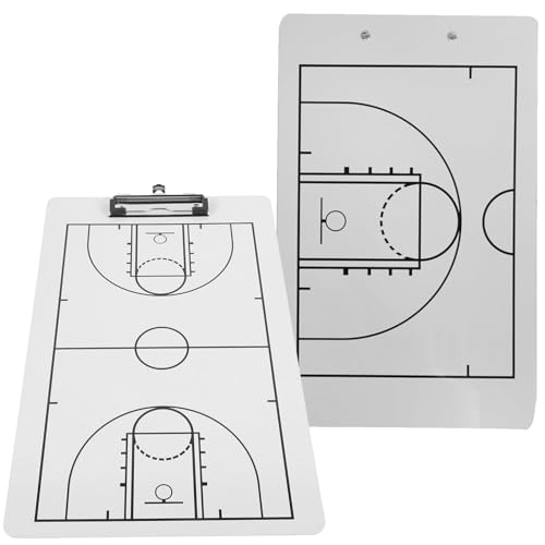 Basketball White Dry Erase Coaches Klemmbrett - Reversible Coaching Board für Strategie, Spieldiagramme & Spielpläne von Arremill