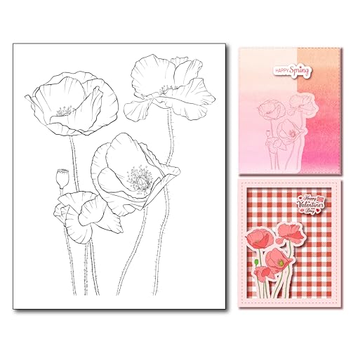 Arrietty Kunstvolle Blumen, Mohnblumen, klarer Stempel, Siegel, Scrapbook, Fotoalbum, dekorative Karten, klare Stempel von Arrietty