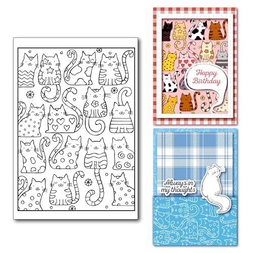 arriettycraft Transparente Stempel mit Katze Hintergrund Transparente stempel for Cards Making Decoration Clear Stamps and DIY Scrapbooking Crafting von arriettycraft