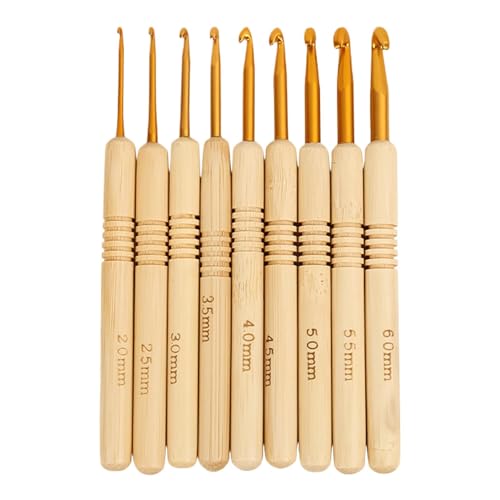 Arroopu Häkelnadeln, ergonomische Häkelnadeln,9X Anfänger-Häkelnadel-Haken-Set - Webgarn-Stricknadel-Set für Anfänger, Häkeler, Strickerinnen und Großmütter von Arroopu